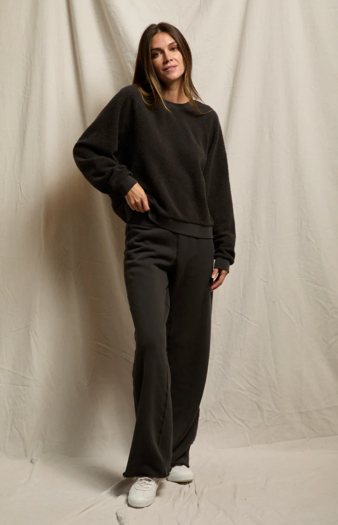 perfectwhitetee Sweatpants Marley Reverse Fleece Pant, Vintage Black Soho-Boutique