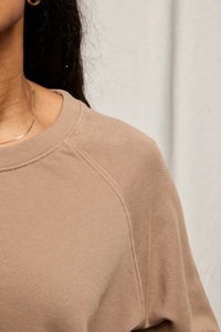 perfectwhitetee Sweatshirt Alexi French Terry Sweatshirt, Mocha Soho-Boutique