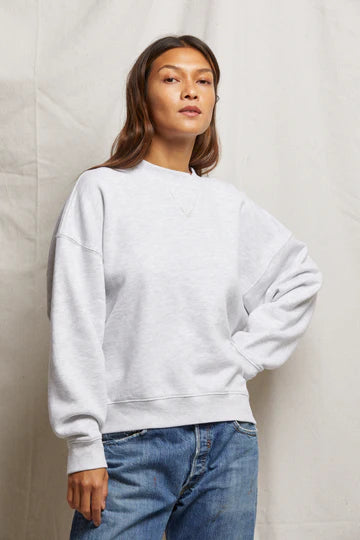 perfectwhitetee Sweatshirt Blake Crew Neck Sweatshirt, Ash Soho-Boutique