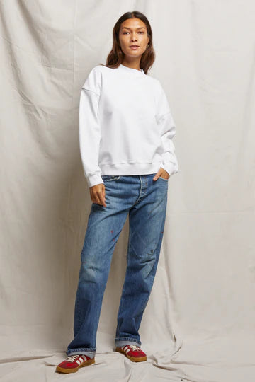 perfectwhitetee Sweatshirt Blake Crew Neck Sweatshirt, White Soho-Boutique