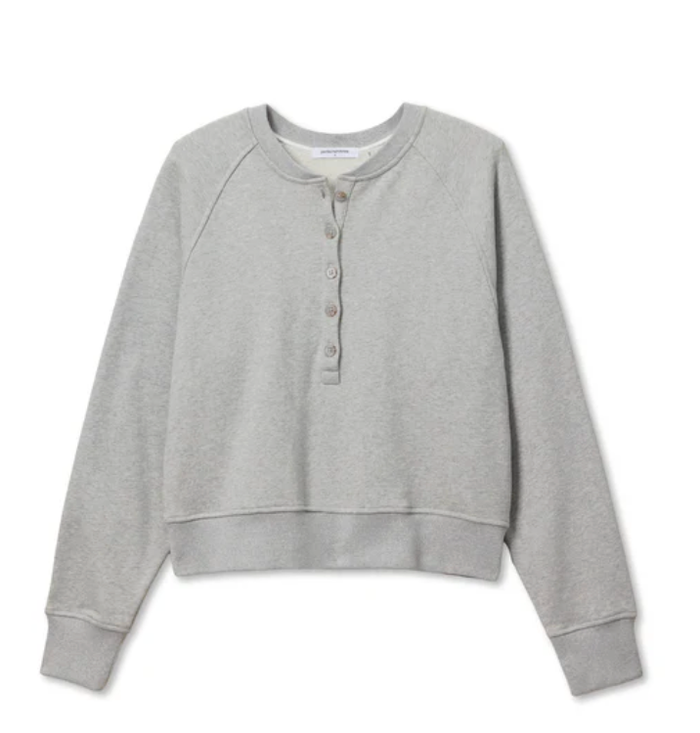 perfectwhitetee Sweatshirt Bowen Buttoned Top Soho-Boutique