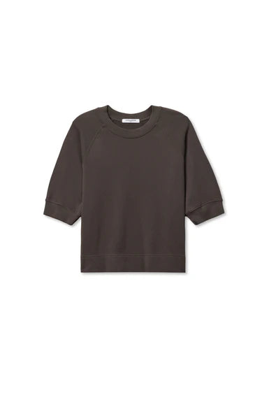 perfectwhitetee Sweatshirt Effie Bubble Sleeve Sweatshirt, Vintage Black Soho-Boutique