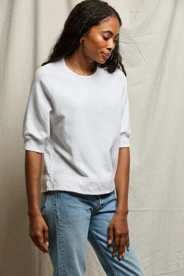 perfectwhitetee Sweatshirt Effie Bubble Sleeve Sweatshirt, White Soho-Boutique