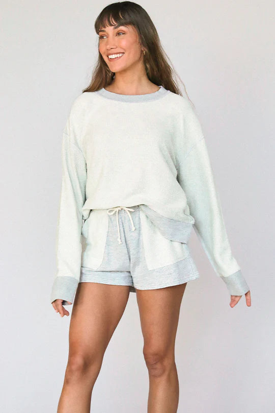 perfectwhitetee Sweatshirt Emmy Sweatshirt, Heather Grey Soho-Boutique