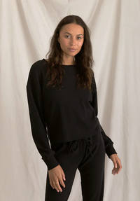 perfectwhitetee Sweatshirt Isla Pullover, True Black Soho-Boutique