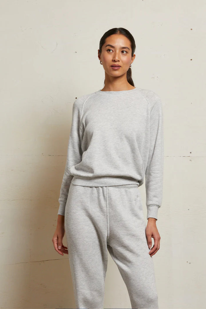perfectwhitetee Sweatshirt Lennon Fleece Sweatshirt, Ash Soho-Boutique