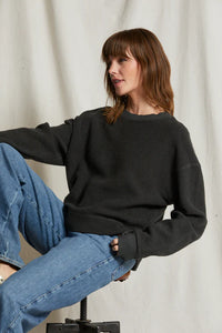 perfectwhitetee Sweatshirt Mayer Reverse Fleece Pullover, Vintage Black Soho-Boutique