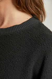perfectwhitetee Sweatshirt Mayer Reverse Fleece Pullover, Vintage Black Soho-Boutique