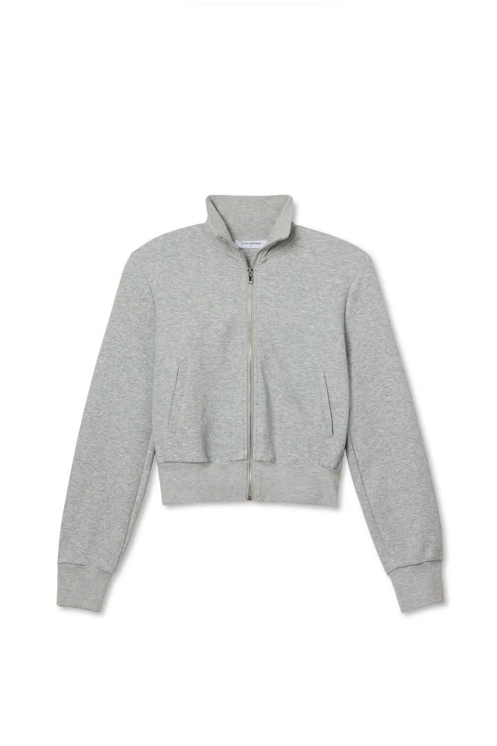 perfectwhitetee Sweatshirt Milana Track Jacket, Heather Grey Soho-Boutique