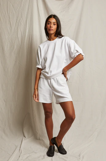 perfectwhitetee Sweatshirt Rebecca, French Terry Puff Sleeve Sweatshirt, White Soho-Boutique