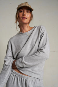 perfectwhitetee Sweatshirt Selma Pullover, Heather Grey Soho-Boutique