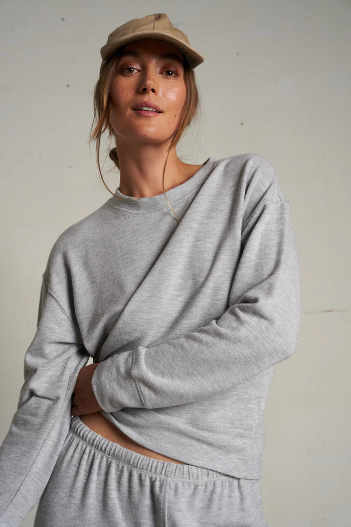 perfectwhitetee Sweatshirt Selma Pullover, Heather Grey Soho-Boutique