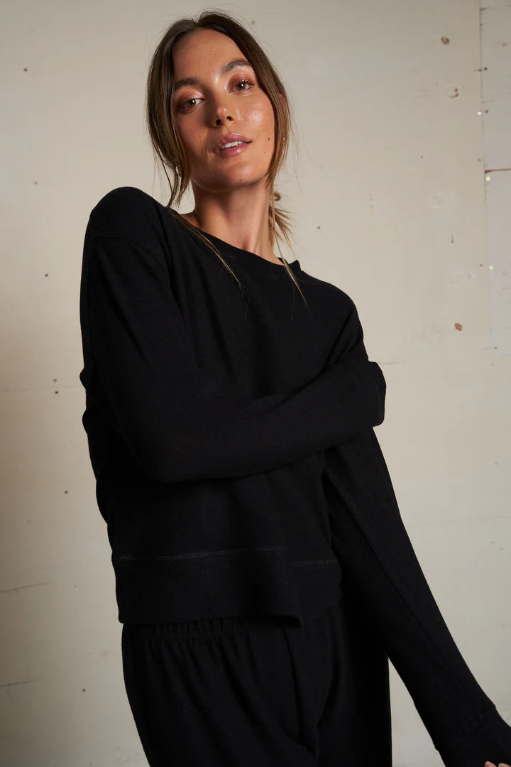 perfectwhitetee Sweatshirt Selma Pullover, True Black Soho-Boutique