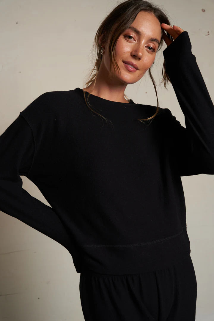 perfectwhitetee Sweatshirt Selma Pullover, True Black Soho-Boutique