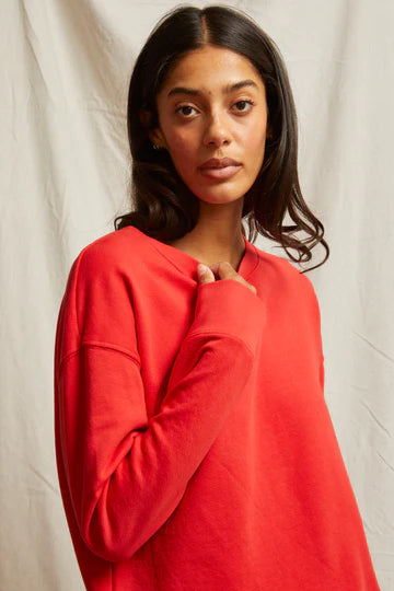 perfectwhitetee Sweatshirt Tyler Sweatshirt, Poppy Red Soho-Boutique