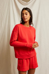 perfectwhitetee Sweatshirt Tyler Sweatshirt, Poppy Red Soho-Boutique
