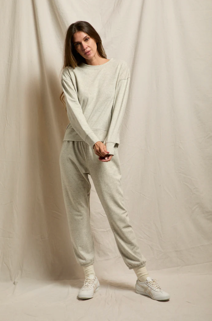 perfectwhitetee Sweatshirt Wren French Terry Sweatshirt, Ash Charcoal Soho-Boutique