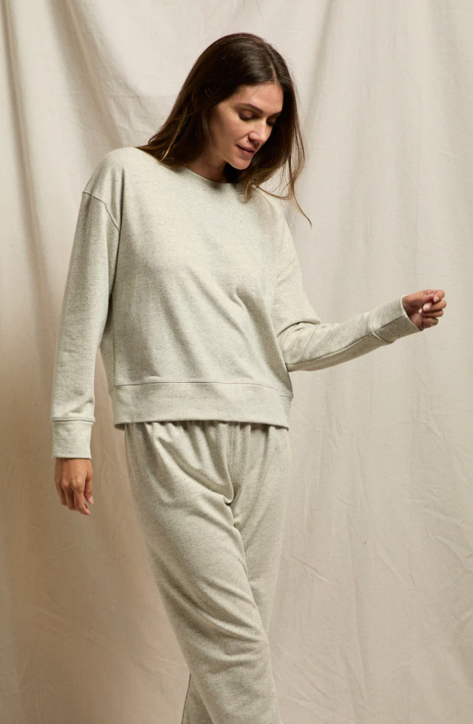 perfectwhitetee Sweatshirt Wren French Terry Sweatshirt, Ash Charcoal Soho-Boutique