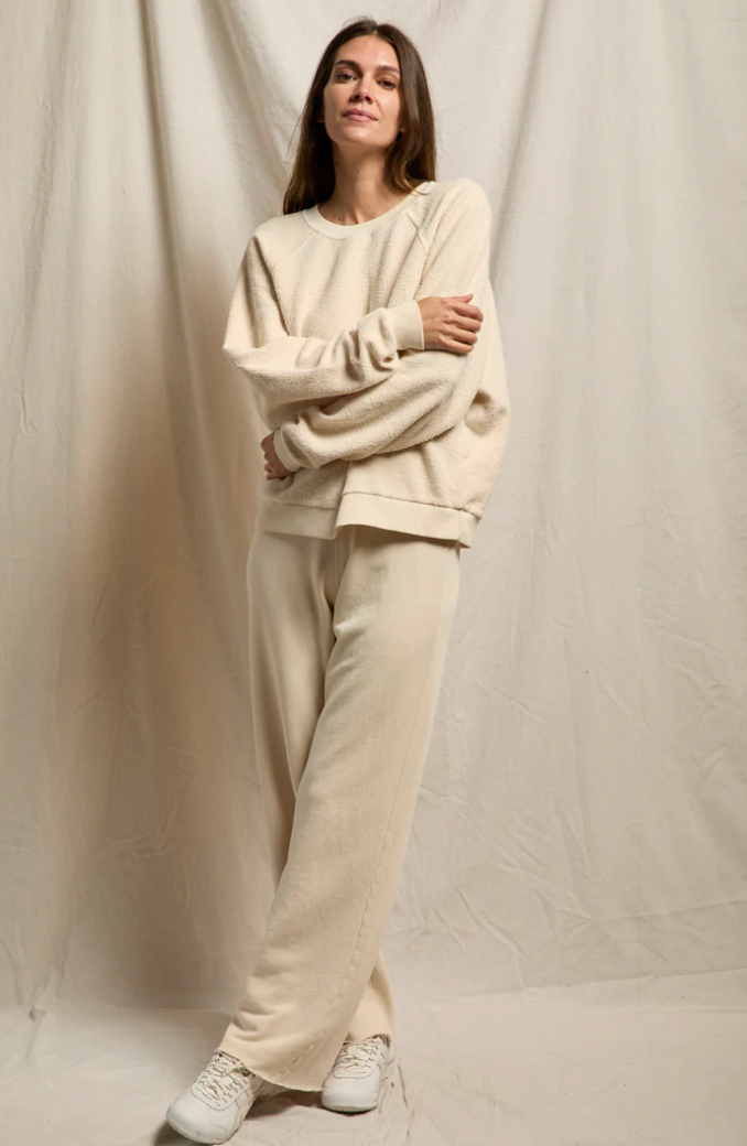 perfectwhitetee Sweatshirt Ziggy Fleece Oversized Sweatshirt, Sugar Soho-Boutique