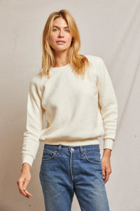 perfectwhitetee Sweatshirt Ziggy Inside Out Crew, Bright Ivory Soho-Boutique