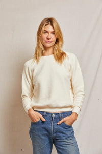 perfectwhitetee Sweatshirt Ziggy Inside Out Crew, Bright Ivory Soho-Boutique