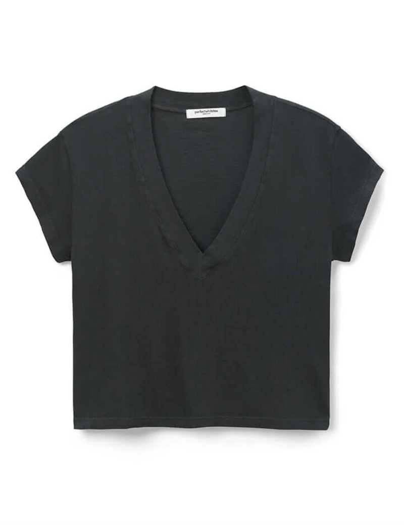 perfectwhitetee T-Shirt Alanis Tee, Vintage Black Soho-Boutique