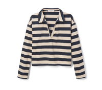 perfectwhitetee T-Shirt Alison Pullover, Natural/Night Stripe Soho-Boutique