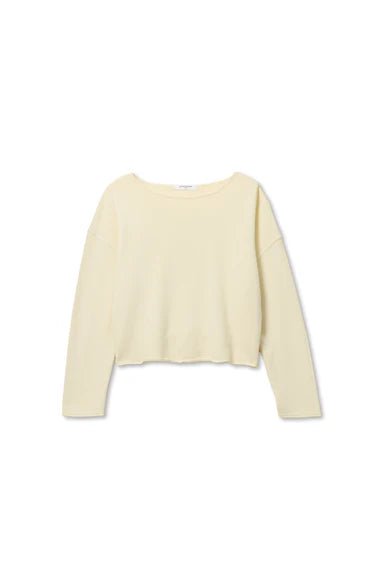 perfectwhitetee T-Shirt Briana Long Sleeve Tee, Custard Soho-Boutique