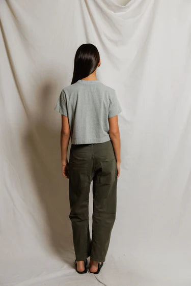 perfectwhitetee T-Shirt Cher Ringspun Cotton Crew Tee, Heather Grey Soho-Boutique