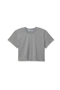 perfectwhitetee T-Shirt Cher Ringspun Cotton Crew Tee, Heather Grey Soho-Boutique