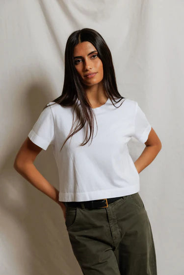perfectwhitetee T-Shirt Cher Ringspun Cotton Crew Tee, White Soho-Boutique