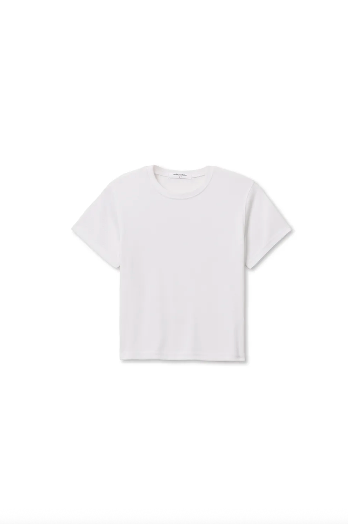 perfectwhitetee T-Shirt Fitz Ribbed Boxy Crew Neck Tee, White Soho-Boutique