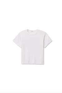 perfectwhitetee T-Shirt Fitz Ribbed Boxy Crew Neck Tee, White Soho-Boutique
