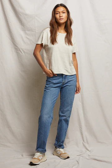 perfectwhitetee T-Shirt Harley Boxy Crew, Oatmeal Soho-Boutique