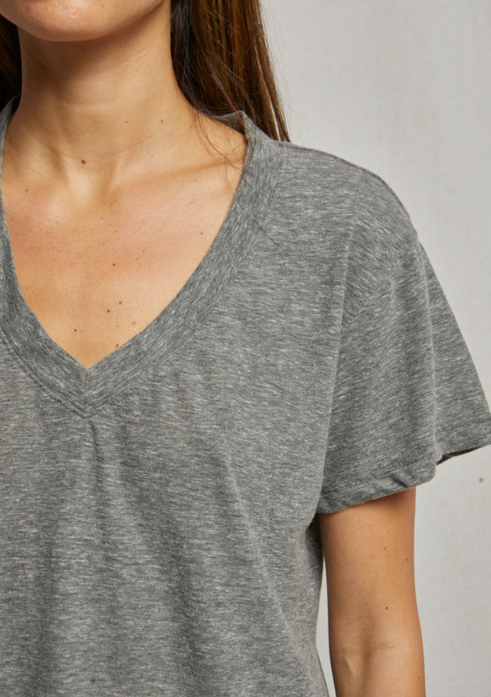 perfectwhitetee T-Shirt Hendrix V Neck, Heather Grey Soho-Boutique