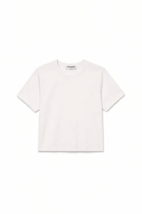 perfectwhitetee T-Shirt Sage 90s Jersey Cropped Crewneck Tee, Whitecap Grey Soho-Boutique
