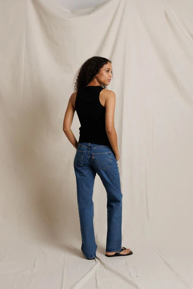 perfectwhitetee tank Daphne Heavy Rib Tank, Black Soho-Boutique