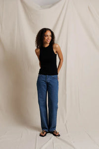 perfectwhitetee tank Daphne Heavy Rib Tank, Black Soho-Boutique