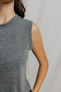 perfectwhitetee tank Faye Crispy Cotton Muscle Tank, Heather Grey Soho-Boutique