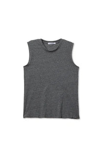 perfectwhitetee tank Faye Crispy Cotton Muscle Tank, Heather Grey Soho-Boutique