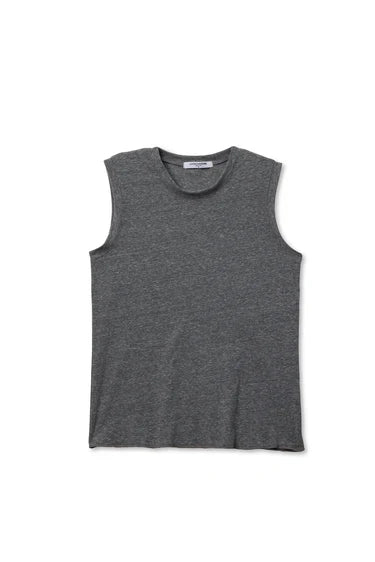 perfectwhitetee tank Faye Crispy Cotton Muscle Tank, Heather Grey Soho-Boutique