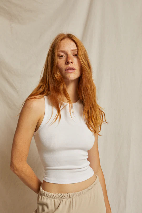 perfectwhitetee tank Gigi Rib Tank, White Soho-Boutique