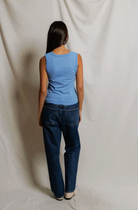 perfectwhitetee Tank Khara Cotton Tank, Pacific Blue Soho-Boutique