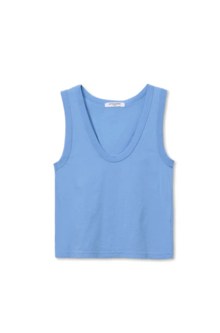 perfectwhitetee Tank Khara Cotton Tank, Pacific Blue Soho-Boutique