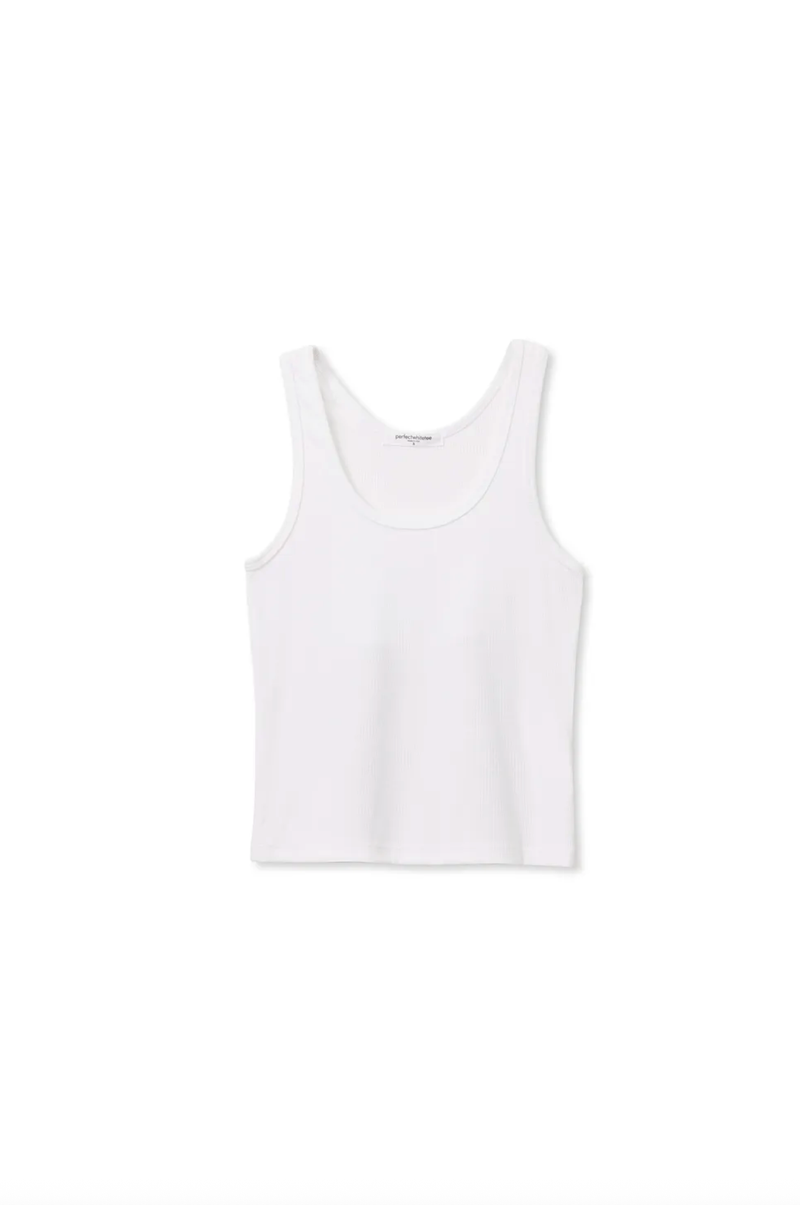 perfectwhitetee Tank London Ribbed Tank, White Soho-Boutique