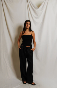 perfectwhitetee Tank Lucille Ribbed Jersey Tank, True Black Soho-Boutique