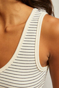 perfectwhitetee Tank Maria Tank, Navy Stripe Soho-Boutique