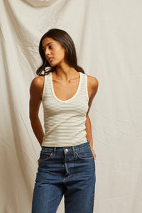 perfectwhitetee Tank Maria Tank, Navy Stripe Soho-Boutique