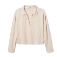 perfectwhitetee Top Alison Jersey Collared Shirt, Sugar Soho-Boutique
