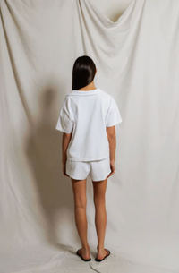 perfectwhitetee Top Charlie Tennessee Jersey Collar Shirt, White Soho-Boutique